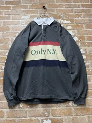 온리 뉴욕 OnlyNY 라거 셔츠 피케 셔츠 보더 그레이