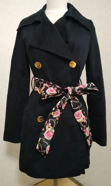 마즈 블랙 트렌치코트