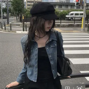 anyonemore 캐주얼 데님 포켓 긴팔 셔츠