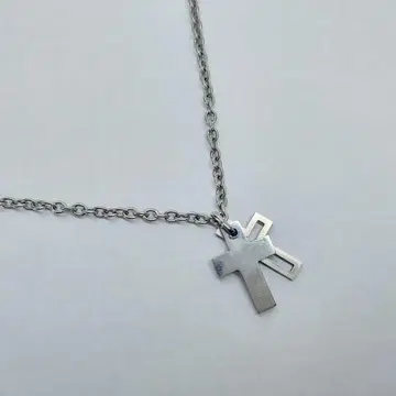 마이클 코어스 MK 더블 크로스 스털링 실버 목걸이