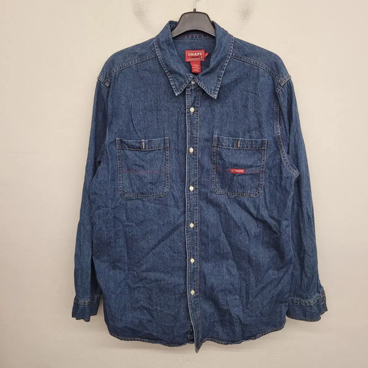 [110/XXL] CHAPS 챕스 워싱 데님 워크 셔츠 USA