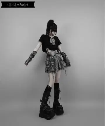 DimMoire 데님 랩 미니 스커트 그레이