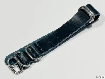 러그 폭 20mm 천연 가죽 NATO 벨트 스트랩 가죽 벨트 블루 밴드