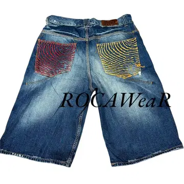 (레어) ROCA WeaR 로카웨어 숏 데님 백 자수 34