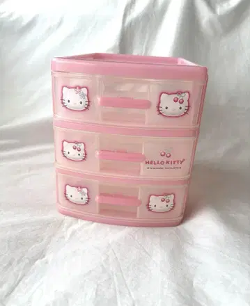 Sanrio 키티 카오하나 체리 3단 서랍 케이스 1998년