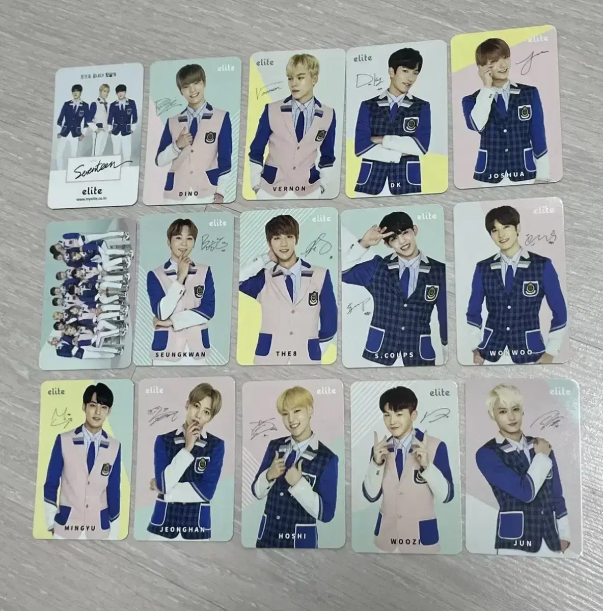 세븐틴 엘리트 포카 포토카드 15장 일괄