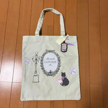 미사용품 LADUREE 라뒤레 토트백 고양이 마카롱 라이트 그린