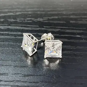 AVALANCHE(아발란치) 14K 화이트 골드 귀걸이 사각 8mm