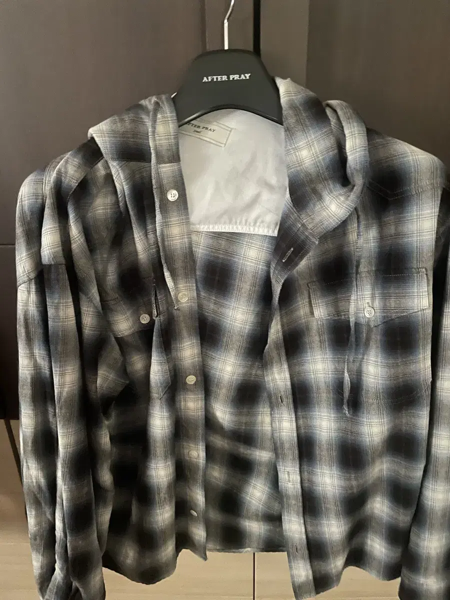 AFTERFLAIR Western Check Hoodie S Bloo