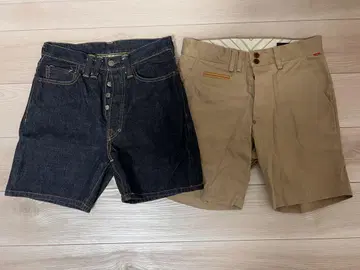 [세트 판매] anachronorm 데님 치노 하프 팬츠 숏 팬츠