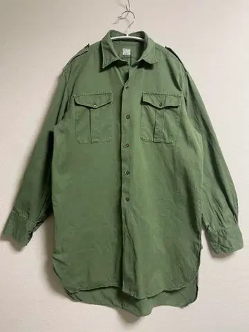 50s 벨기에군 긴팔 셔츠 롱 기장 빈티지 유로 밀리터리