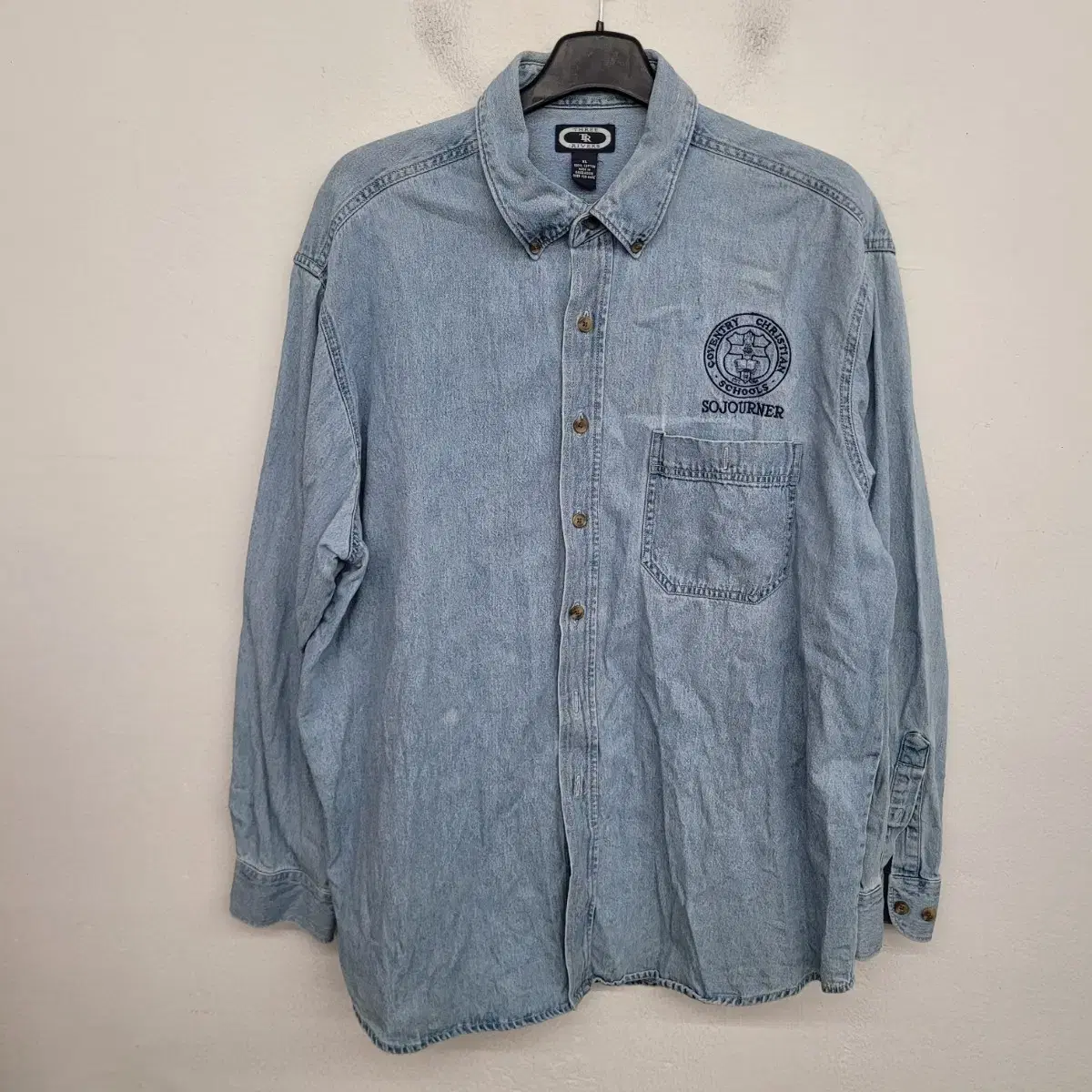 [115/3XL] THREE RIVERS Washed Denim Work Shirt / USA