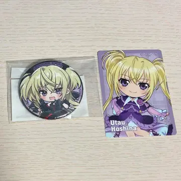 슈고 캐릭터 호시나의 노래 캔뱃지 마루쿠지 텐시와 악마 덤으로 주는 카드