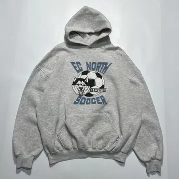 90s 러셀 USA제 풀오버 후드티 2XL 그레이 6221