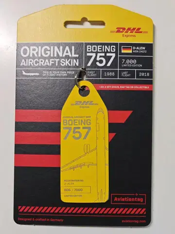DHL Aviationtag B757 1106 생일 번호