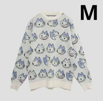 11마리의 고양이 도트|워셔블 자카드 니트 M 그라니프 새상품