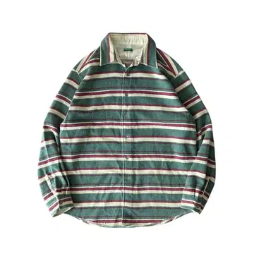 베네통 베네통 L/S 울 셔츠 보더 그린 XL 상당