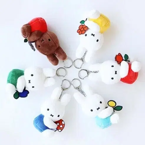 미피 꽃 인형 키링