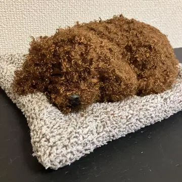 리얼 잠자는 토이 푸들 봉제 인형 인형 강아지