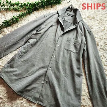 SHIPS 쉽스 긴팔 셔츠 와이드 칼라 형태 안정 그레이 M