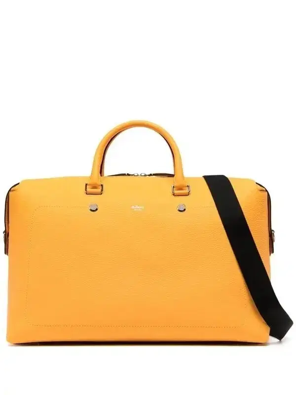 Genuine))Mulberry City Weekend Double Yellow Webbing Boston Bag