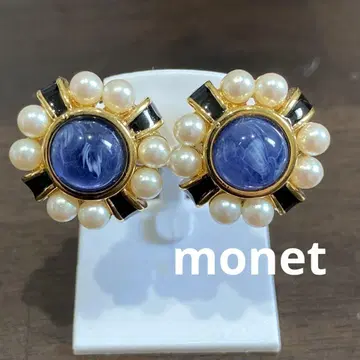 monet 빈티지 귀걸이 컬러 카보숑