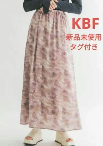 KBF 새상품 미사용 택 포함 뉘앙스 프린트 맥시 스커트