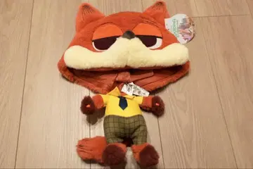 상하이 디즈니랜드 즈토피아 닉 와일드 후드 부착 봉제 인형