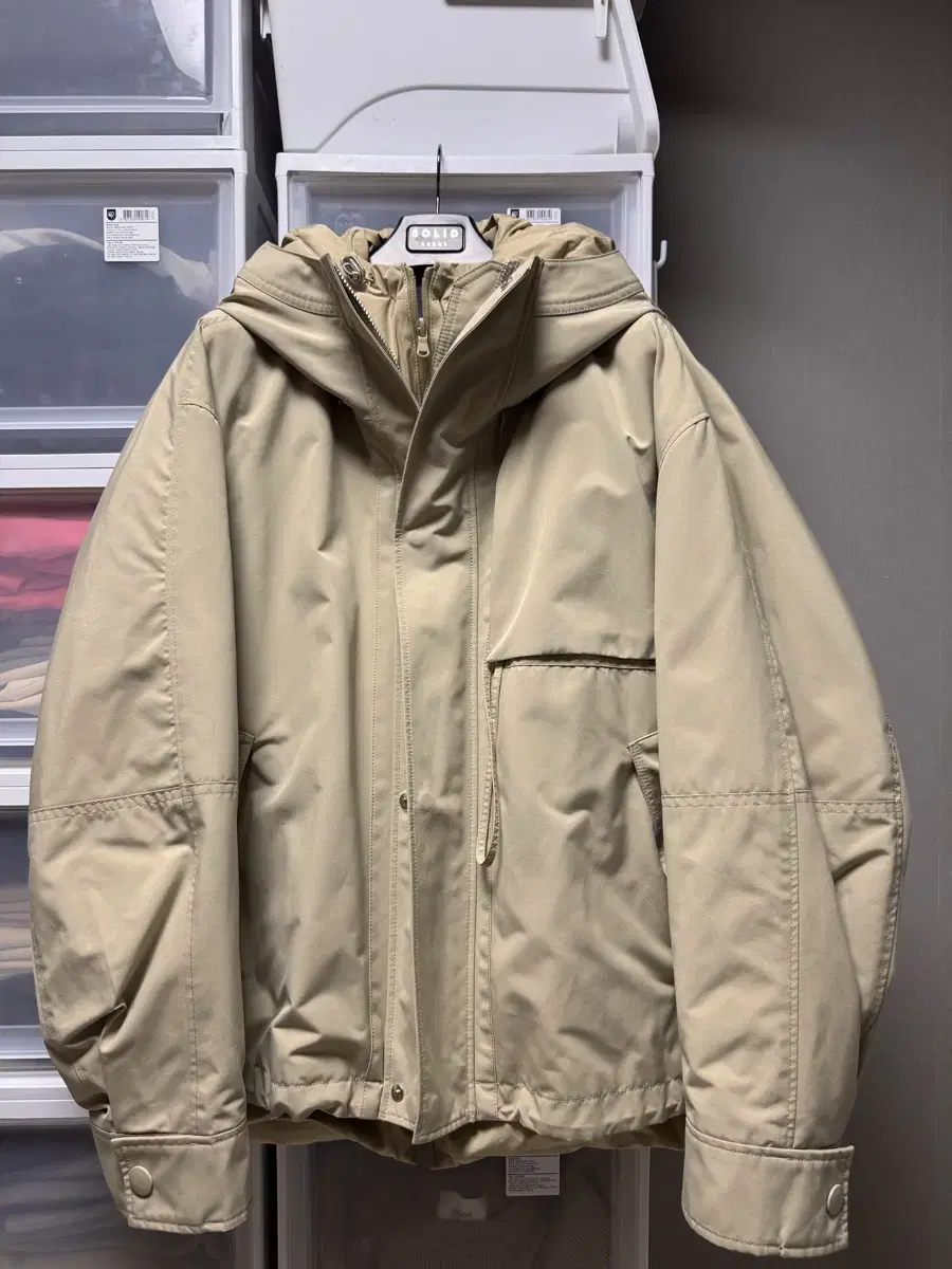 Solid Homme Shell Parka Padding Beige 50