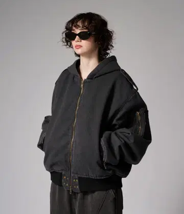 ANDER HUNK 숏 덕 후드 자켓