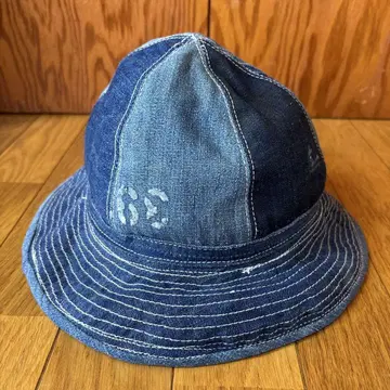 40s U.S.VINTAGE M37 데님 버킷햇 패치워크 스텐실