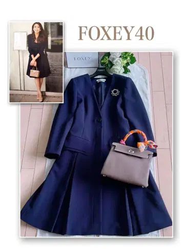 FOXEY DM 게재 프론트 플리츠 핏 자켓 40 새상품급 Rene