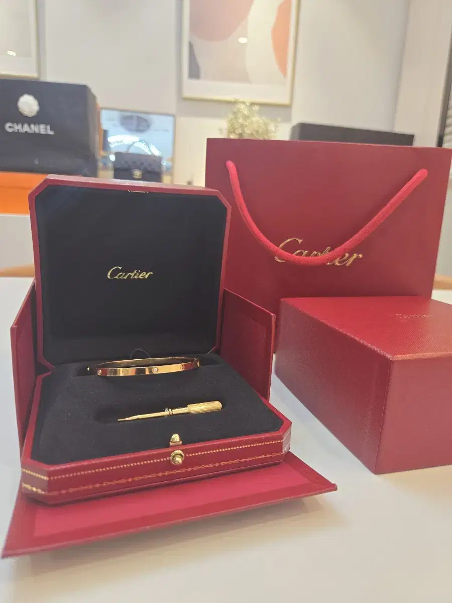 Cartier Love Bracelet 6p Rose Gold 17" SM