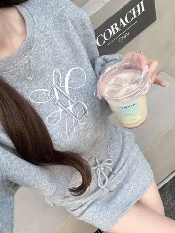 루미뇽 LL 로고 스웨트 세트 그레이