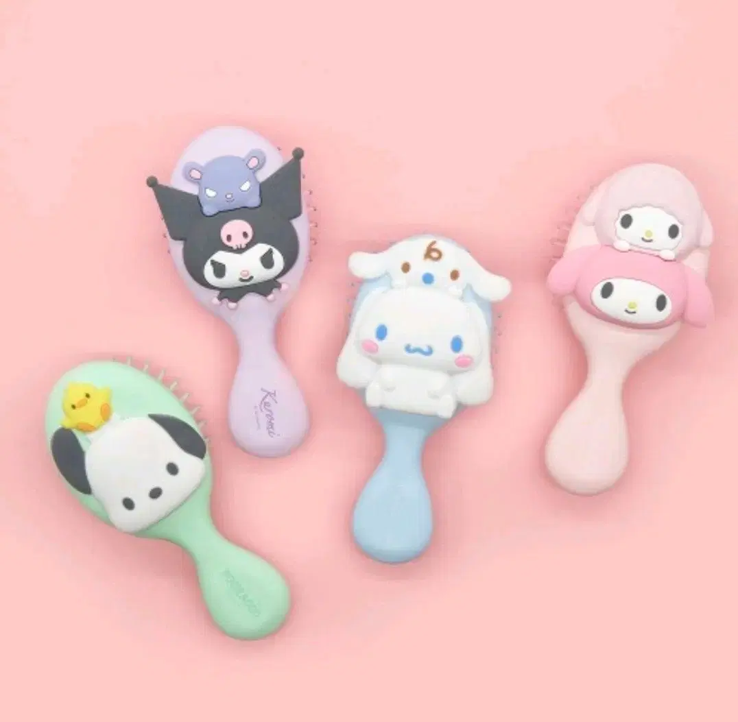 산리오 헤어 브러시 빗 쿠로미 포챠코 시나모롤 머리빗