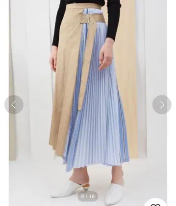 엘렌딕 스트라이프 플리츠 스커트