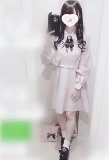 로지타 ROJITA 카라 레이스 슬릿 시어 소매 원피스