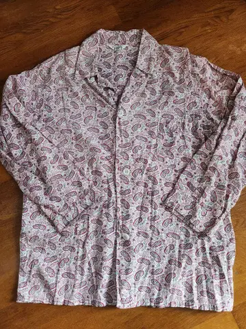 BRENT 빨간색 페이즐리 무늬 긴팔 셔츠 사이즈 8