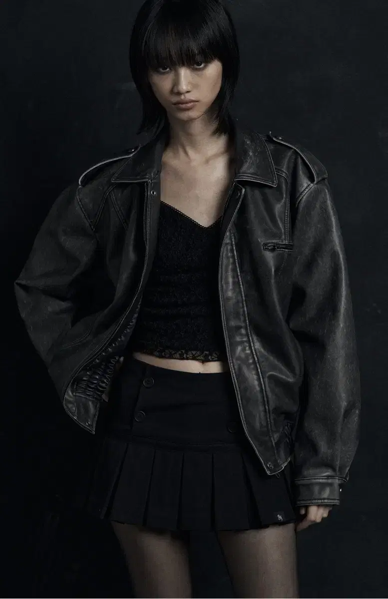 Synerjin Bomber Jacket VINTAGE LEATHER BOMBER JUMPER B