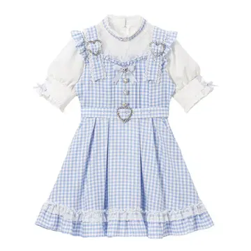 Dear My Love 하트 초커 벨트 레이스 원피스