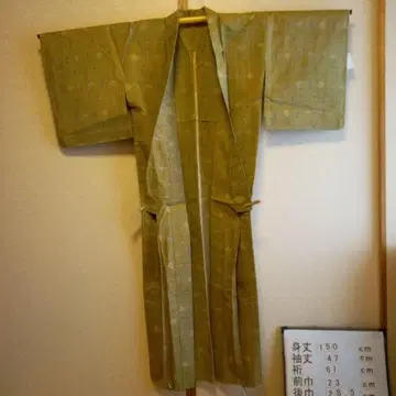 초록색의 명주 기모노 류큐 명주?