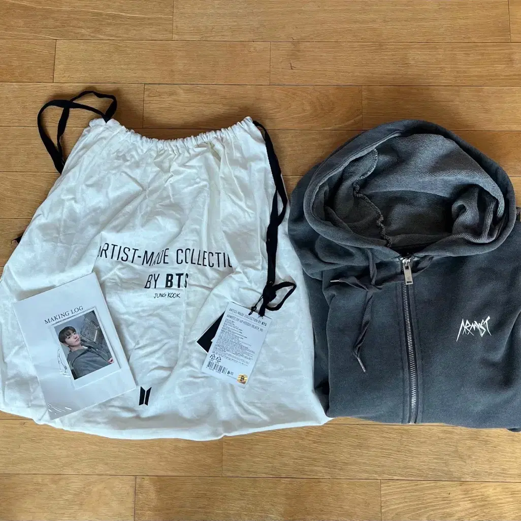 정국 bts ARMYST Zip-Up Hoody [Black M]