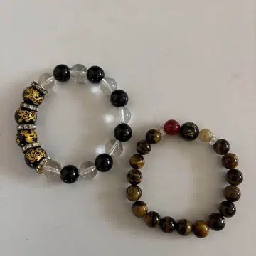 파워스톤 범자 흑룡 팔찌 2개 세트