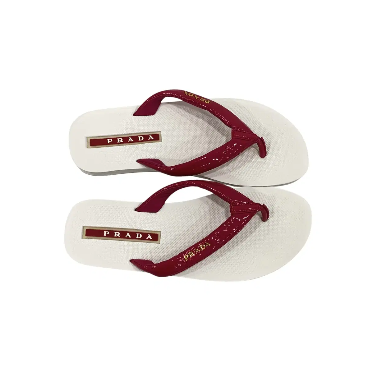 Prada Patent Leather Flip-Flops Sport Line Joli Slippers Pink