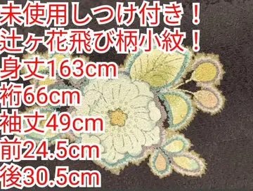 미사용 츠지가하나 톤비가라 코몬 163cm 시츠케 부착! 순수 실크
