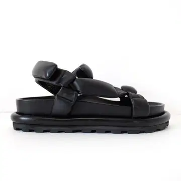 24ss 질 샌더 패딩 가죽 크로스 스트랩 샌들