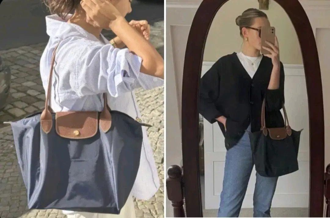 새상품 롱샴 르플리아쥬 오리지널 미디움 토트백 가방