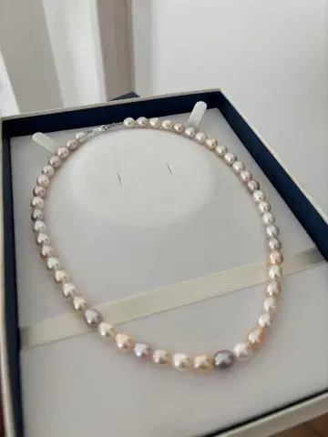담수 진주 목걸이 멀티 컬러 SILVER