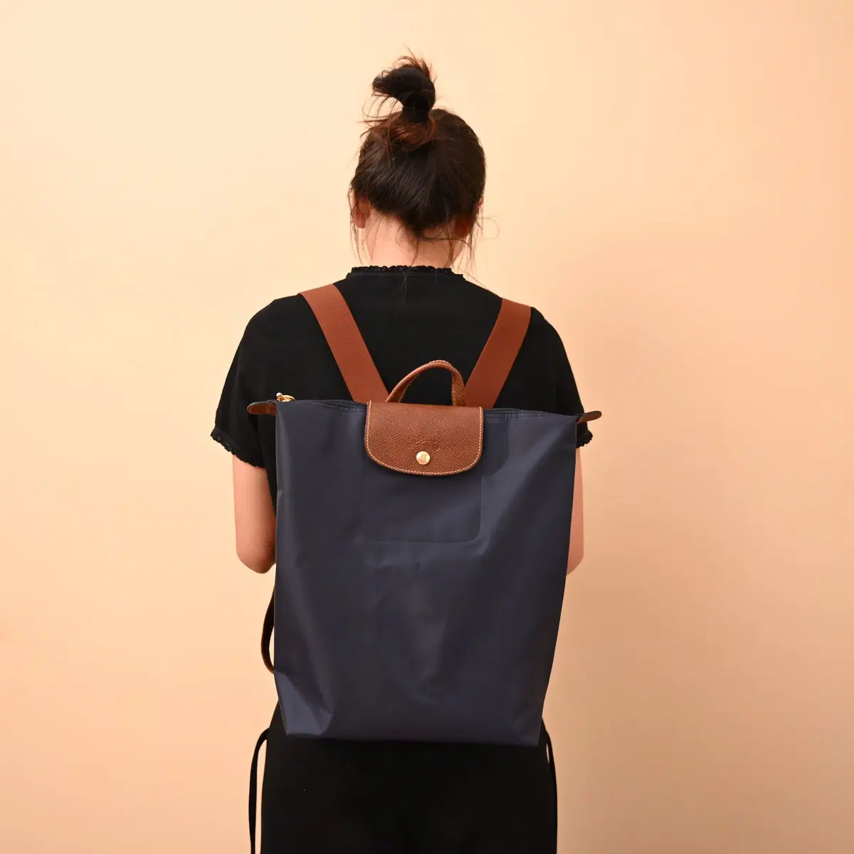 Longchamp Le Pliage Backpack Navy Black