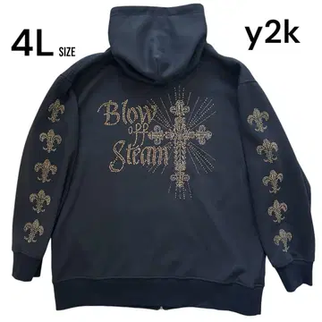 y2k 00s 페어리 그런지 풀 집업 후드티 헤이세이 십자 갸루